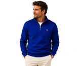 GANT Mens Regular Shield Half Zip Sweatshirt Crisp Blue Northern