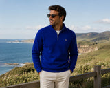 GANT Mens Regular Shield Half Zip Sweatshirt Crisp Blue Northern