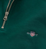 GANT Mens Regular Shield Half Zip Sweatshirt Deep Forest Green