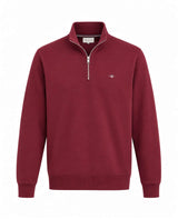 GANT Mens Regular Shield Half Zip Sweatshirt Deep Grape Wine Northern