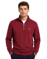 GANT Mens Regular Shield Half Zip Sweatshirt Deep Grape Wine Northern
