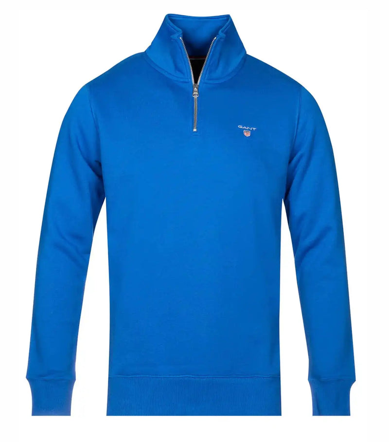 GANT Mens Regular Shield Half Zip Sweatshirt Lapis Blue Northern