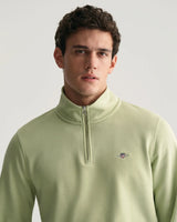 GANT Mens Regular Shield Half Zip Sweatshirt Milky Matcha Northern