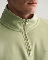 GANT Mens Regular Shield Half Zip Sweatshirt Milky Matcha Northern