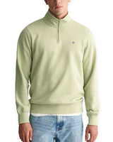 GANT Mens Regular Shield Half Zip Sweatshirt Milky Matcha Northern