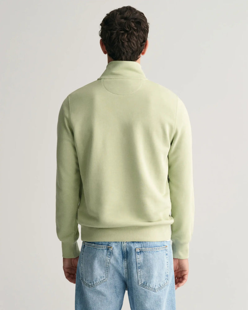 GANT Mens Regular Shield Half Zip Sweatshirt Milky Matcha Northern