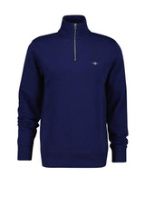 GANT Mens Regular Shield Half Zip Sweatshirt Persian Blue Northern