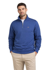 GANT Mens Regular Shield Half Zip Sweatshirt Vintage Blue Northern