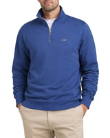 GANT Mens Regular Shield Half Zip Sweatshirt Vintage Blue Northern