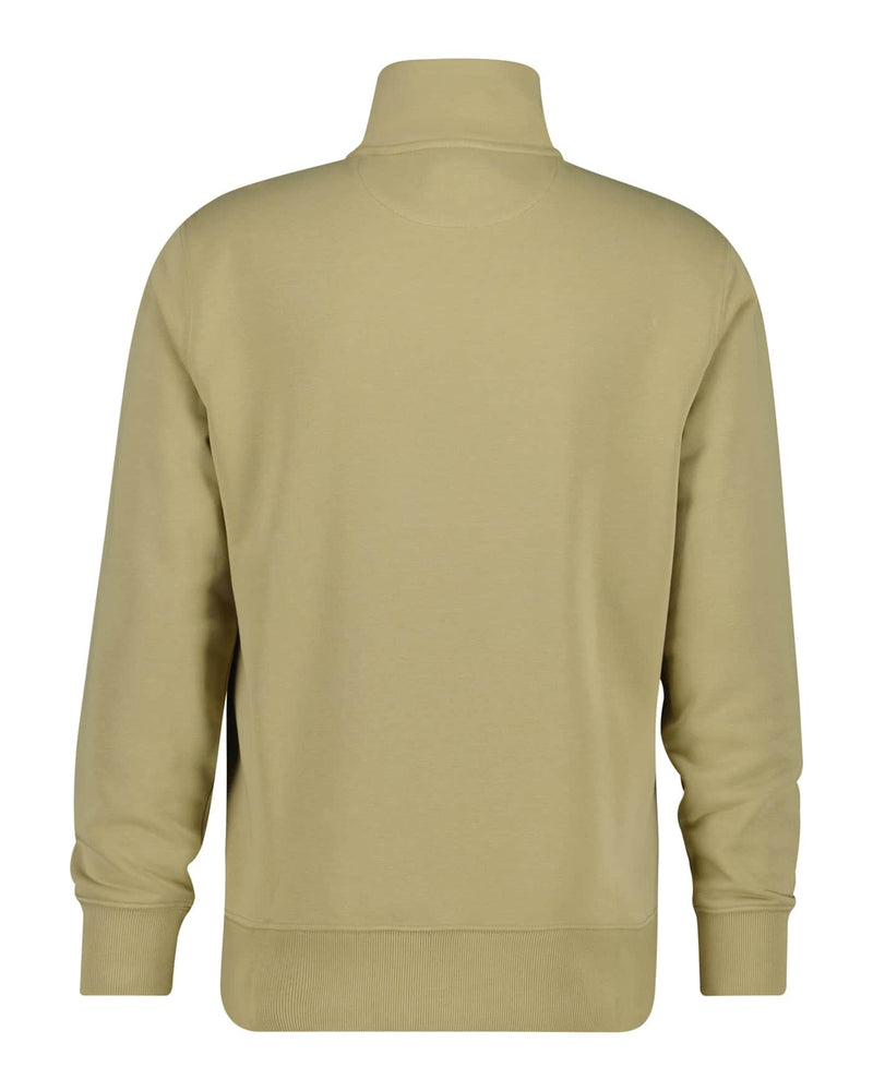 GANT Mens Regular Shield Half Zip Sweatshirt Woody Beige Northern