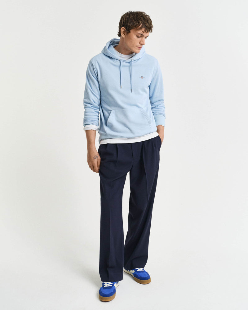 GANT Mens Regular Shield Hoodie Fresh Blue Northern Ireland Belfast
