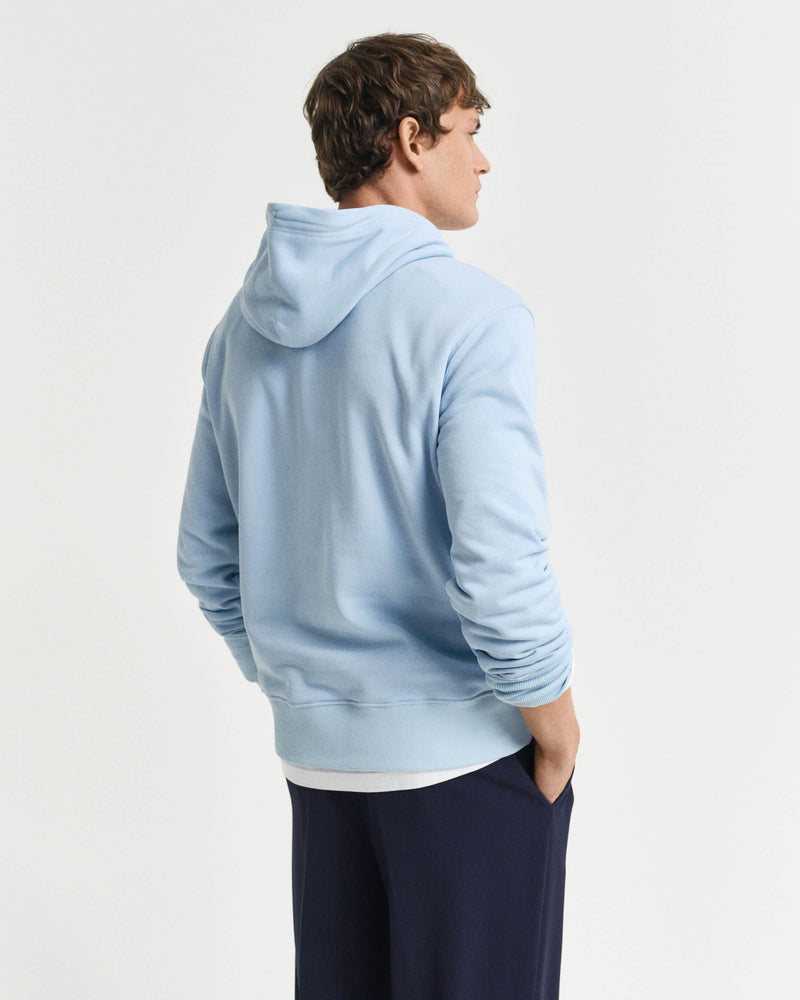 GANT Mens Regular Shield Hoodie Fresh Blue Northern Ireland Belfast