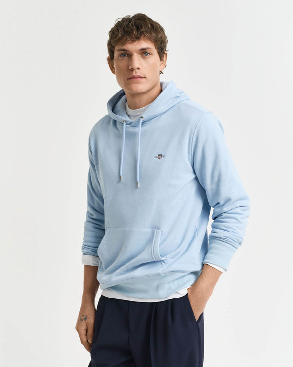 GANT Mens Regular Shield Hoodie Fresh Blue Northern Ireland Belfast