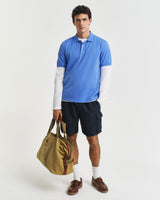 GANT Mens Regular Shield Pique Polo Shirt Perfect Blue Northern