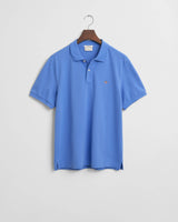 GANT Mens Regular Shield Pique Polo Shirt Perfect Blue Northern
