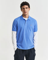 GANT Mens Regular Shield Pique Polo Shirt Perfect Blue Northern
