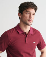 GANT Mens Regular Shield Pique Polo Shirt Wine Red Northern Ireland