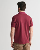 GANT Mens Regular Shield Pique Polo Shirt Wine Red Northern Ireland