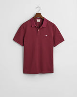 GANT Mens Regular Shield Pique Polo Shirt Wine Red Northern Ireland