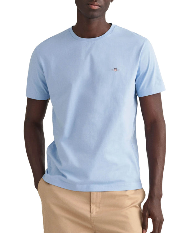 GANT Men’s Regular Shield Short Sleeve T-Shirt Stormy Sea Blue
