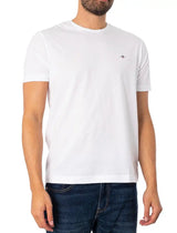 GANT Men’s Regular Shield Short Sleeve T-Shirt White Ballynahinch