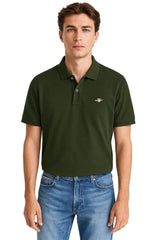 GANT Mens Regular Shield SS Pique Polo Shirt Country Green Northern