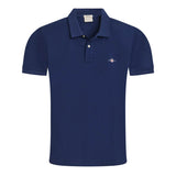 GANT Mens Regular Shield SS Pique Polo Shirt Persian Blue Northern