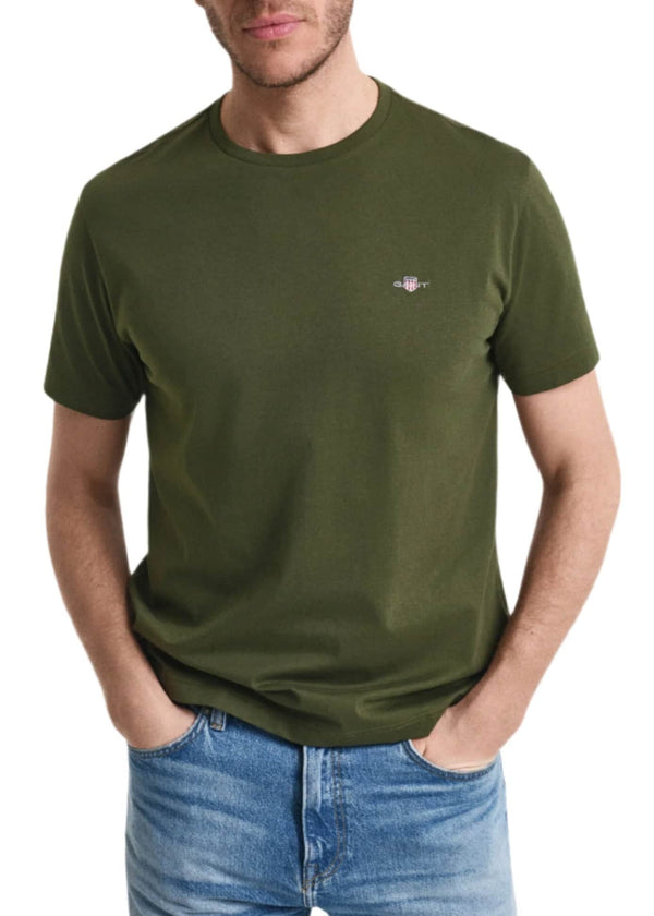 GANT Mens Regular Shield SS T-Shirt Country Green Northern Ireland