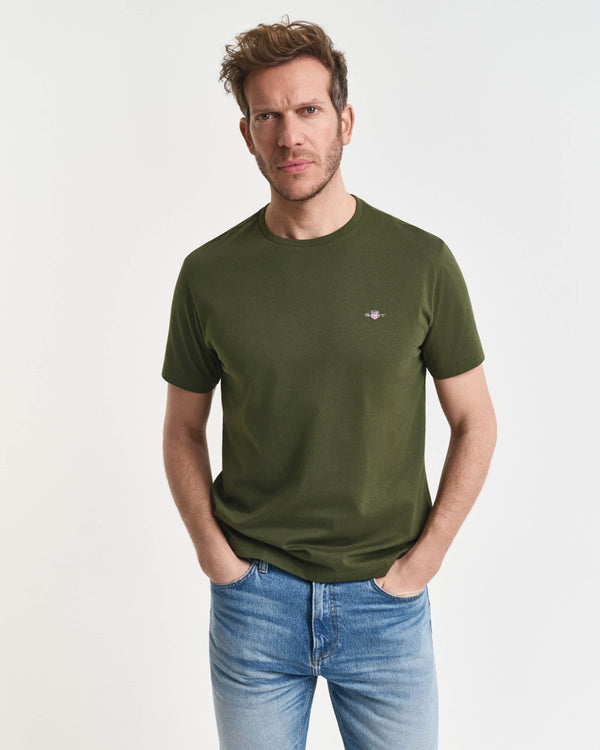 GANT Mens Regular Shield SS T-Shirt Country Green Northern Ireland