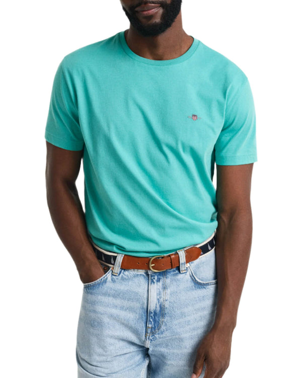 GANT Mens Regular Shield T-Shirt Tropical Blue Northern Ireland