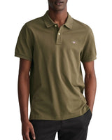 GANT Mens Sheild Regular Pique Polo Shirt Juniper Green Northern