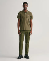 GANT Mens Sheild Regular Pique Polo Shirt Juniper Green Northern