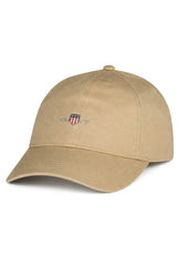 Gant Mens Shield Cotton Twill Baseball Cap Oat Beige Northern Ireland