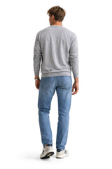 GANT Mens Shield Crew Neck Sweatshirt Grey Melange Northern Ireland