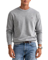 GANT Mens Shield Crew Neck Sweatshirt Grey Melange Northern Ireland