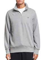 GANT Men’s Shield Logo Half Zip Sweatshirt Grey Melange Northern