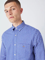 GANT Mens Shirt Regular Fit Gingham Broadcloth College Blue