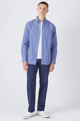 GANT Mens Shirt Regular Fit Gingham Broadcloth College Blue