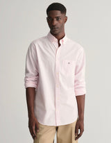 GANT Mens Shirt Regular Fit Gingham Broadcloth Light Pink Northern