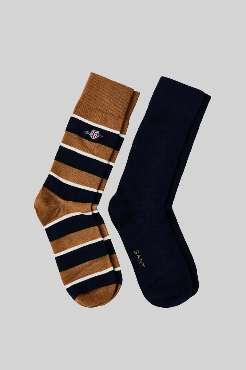 GANT Men’s Socks 2 Pack With Gift Box Warm Khaki Northern Ireland