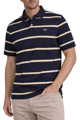 GANT Mens Striped SS Polo Shirt Evening Blue Northern Ireland Belfast