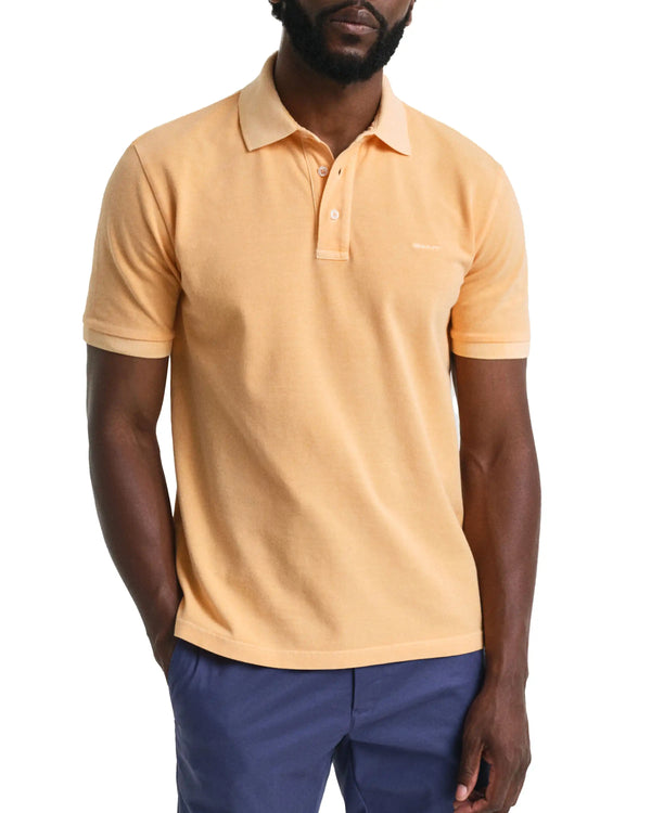 GANT Mens Sunfaded Pique Polo Shirt Peachy Orange Northern Ireland