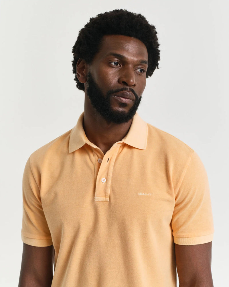 GANT Mens Sunfaded Pique Polo Shirt Peachy Orange Northern Ireland