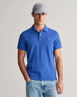 GANT Mens Tipping SS Pique Polo Shirt Lapis Blue Northern Ireland