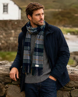 GANT Mens Wool Scarf Check Marine Northern Ireland Belfast