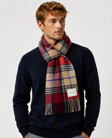 GANT Mens Wool Scarf Check Plumped Red Northern Ireland Belfast