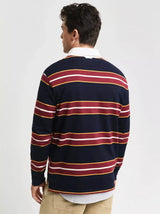 GANT Mens Yarn Dyed Striped Heavy Rugger Evening Blue Northern