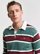 GANT Mens Yarn Dyed Striped Heavy Rugger Woody Green Northern Ireland