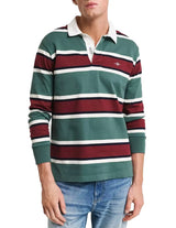 GANT Mens Yarn Dyed Striped Heavy Rugger Woody Green Northern Ireland