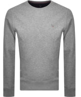 GANT Original Crew Neck Sweatshirt Grey Melange - Shirts & 